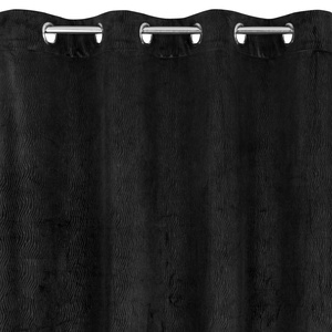 Velvet Lili Curtain 140 x 250 Pinstripe Black