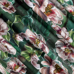 Curtain 140 x 270 Decorative Velvet Palmera Green