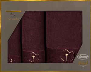 Towel Set 3 pcs. Eva Minge GAJA Maroon
