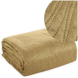 Quilted Velvet Luiz4 Beige Bedspread 220 x 240