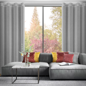 Curtain 140 x 250 Decorative Eyelets Adela Steel