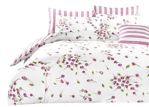 Cotton Satin Bedding in Flowers White A844 160x200NP 3 parts