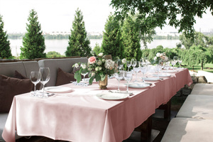 Tablecloth 150x250 Stainproof Classic Elegant Pink