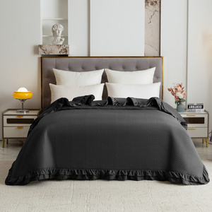 Quilted Bedspread 220 x 240 with Ruffle Rosella 02