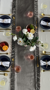 Table Runner 40 x 180 Decorative with Ruffles Ligia 06