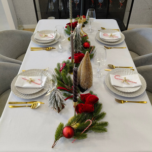 130x200 Stainproof Tablecloth Classic Elegant White