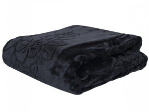 Stamped Acrylic Blanket A-023 Solid Black 160x210