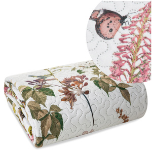 Bedspread 200 x 220 Quilted Rosa White+Green