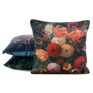 Cushion cover 45 x 45 Decorative Velvet 110 C.Green+Orange