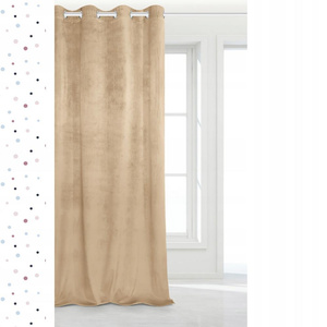 Curtain 140 x 250 Decorative Velvet Soft Beige