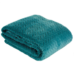 Blanket 220 x 200 Microfiber Design Cindy Dark Turquoise