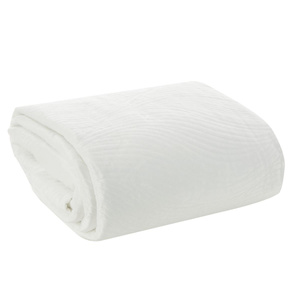 Bedspread 170 x 210 Quilted Velvet pattern Ria5 White