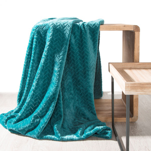 Blanket 220 x 200 Microfiber Design Cindy Dark Turquoise