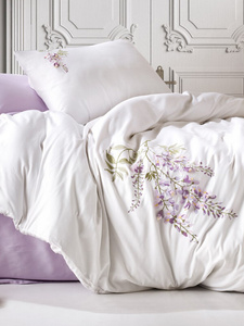 Bedding 200 x 220 6pcs Satin Embroidered 3D Omer 03