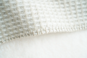 150 x 200 Cotton-Acrylic Blanket Check Taupe