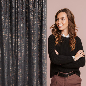 Curtain 135 x 270 Decorative Velvet Tulia Black