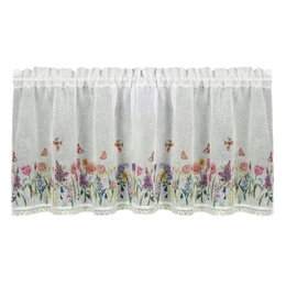 Curtain 60 x 150 Decorative Ready Bella White+Pink