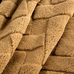 70 x 160 Plush Blanket Herringbone Caro Honey