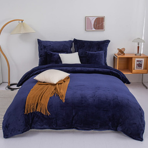 Bedding 220 x 200 3pc Microfiber Teddy Bear Cozy Navy Blue