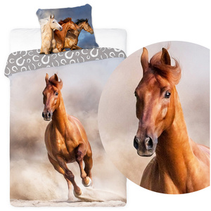 Bedding 160 x 200 Youthful Horses 006 Rumpled