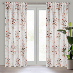 Curtain 140 x 270 Decorative Powdery Cream+Green