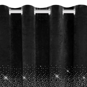 Curtain 140 x 250 Decorative Velour Shiny Black