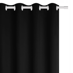 Curtain 140 x 250 Blackout Hold Drawers Black
