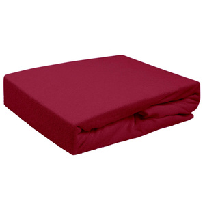 Terry sheet with elastic 019_D Maroon 90x200