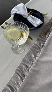 Table Runner 40 x 180 Decorative with Ruffles Ligia 07