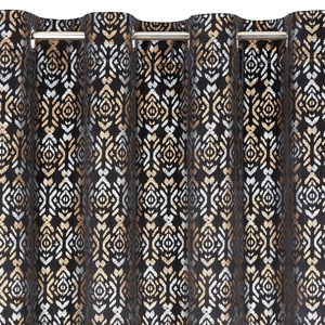 Ready-made Curtain 140 x 250 Laura Drawstring Black+Gold