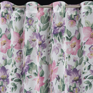 Curtain 135 x 250 Decorative Ready Iris White+Pink