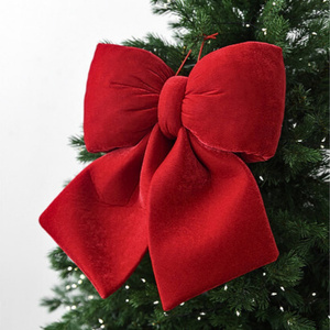 12.5 x 14 Christmas Velour Holly Bow 01 Card