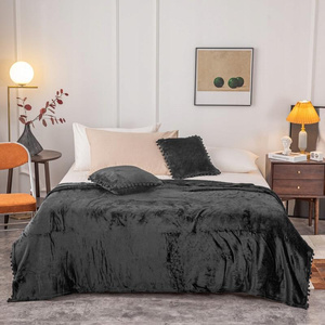 Blanket 150 x 200 Microfiber Pompies Black