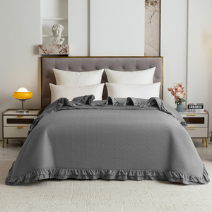 Quilted Bedspread 220 x 240 with Ruffle Rosella 01