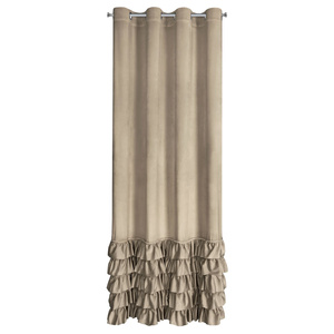 Curtain 140 x 250 Velvet with Ruffle Carli C.Beige