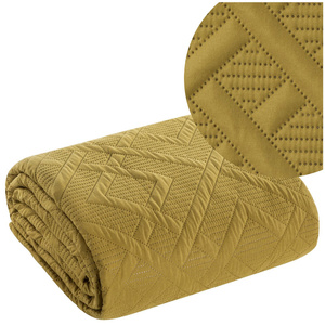 Bedspread 220 x 240 Design Quilted Alara2 Mustard