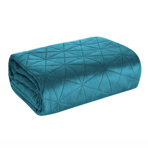Bedspread 170 x 210 Quilted Velvet Luiz3 C.Turquoise