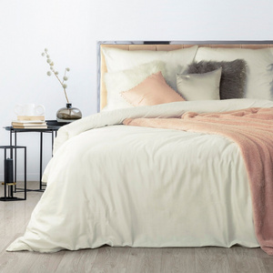 Bedding 180 x 200 3pc Satin Nova3 Cream Cream
