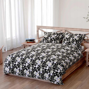 Bedding 140 x 200 2cz Cotton Peony Dark Black