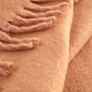 Mohair Blanket 130 x 170 with Fringes Mohair 9 Brick