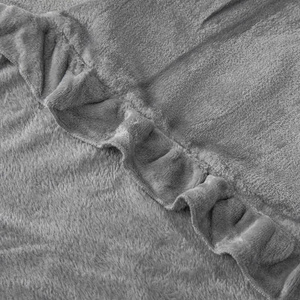 Blanket 150 x 200 Microfiber Frill Ruffly Grey
