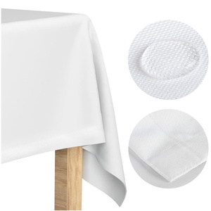 Tablecloth 140x400 Stainproof Classic Elegant White