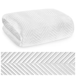 Sofia White Decorative Velour Bedspread 220 x 240