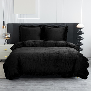 Bedding 160 x 200 3pcs Microfiber Ruffle Erva 2813