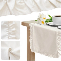 Table Runner 40 x 160 Decorative with Ruffles Ligia 01