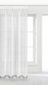 Curtain 140 x 270 Decorative Stone Tape White