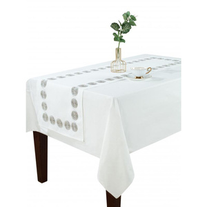 Tablecloth 140 x 180 Decorative Embroidery 801 White