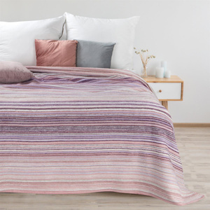 Blanket 200 x 220 Cotton-Acrylic Amber1 Stripes P+W