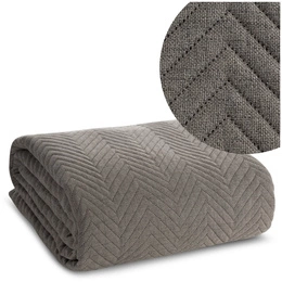 Bedspread 200 x 220 Quilted Linen3 Ashen