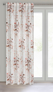 Curtain 140 x 270 Decorative Powdery Cream+Green